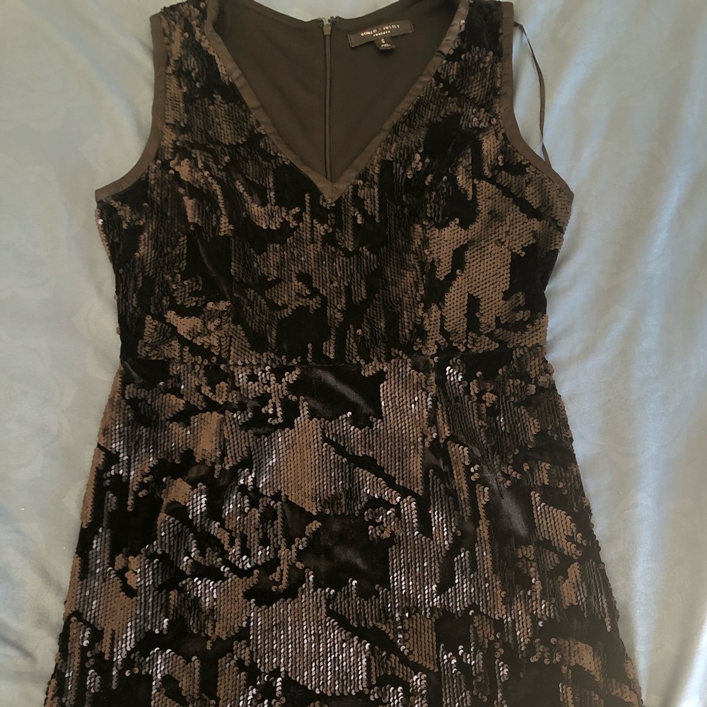 A luxurious velvet  mini black dress